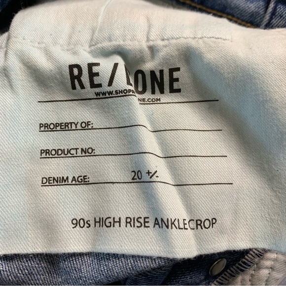 RE/DONE Originals Revolve 90s High Rise Slim Fit Ankle Crop Button Fly Size 25 - Picture 9 of 14